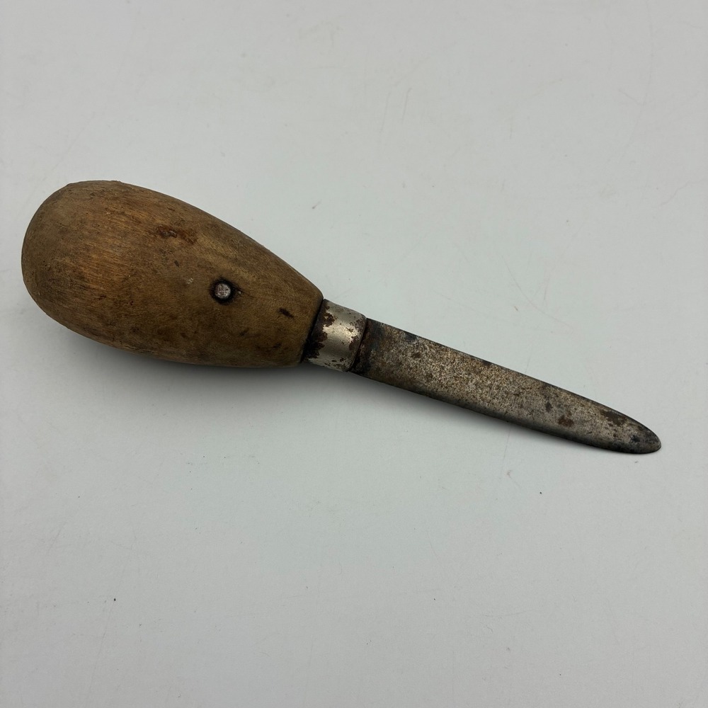 Antique Wood Handle Awl Scribe Primitive Industrial Hand Tool 6.25 Inch